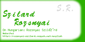 szilard rozsnyai business card